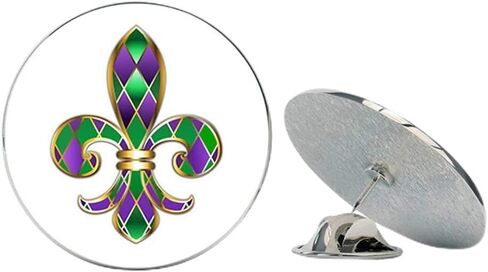 NYC Jewellers Fleur de Lis نيو أورليانز ماردي غرا معدنية 0.75 بوصة طية صدر السترة قبعة دبوس ربطة عنق Pinback in Saudi Arabia