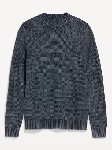 Old Navy Washed Crew-Neck Sweater - Dark Indigo in Saudi Arabia
