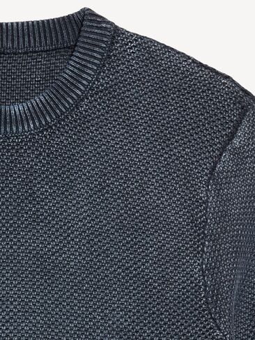 Old Navy Washed Crew-Neck Sweater - Dark Indigo in Saudi Arabia