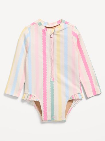 Old Navy Long-Sleeve Rashguard Swim One-Piece for Baby - Multi Color in Kuwait