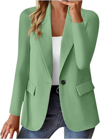 Women's Ruched 3/4 Sleeve Blazers, Lightweight Slim Fit Jackets with Padded Shoulder for Business Casual in Saudi Arabia
