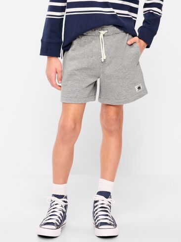 Old Navy Above Knee Logo Fleece Jogger Shorts for Boys - Gray in Kuwait