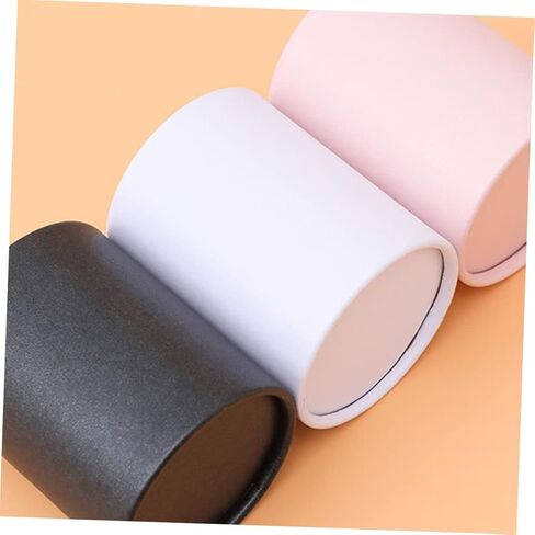 Angoily Flower Bouquet Hat Boxes, Mini Florist Tape Containers Packing Boxes Artificial Flowers Decorative Crinkle Ribbon Cardboard Clear Cylinder Fake White Paper Florist Supplies in Saudi Arabia