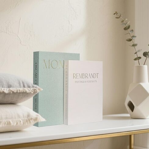 Sinoetron Decorative Books for Home Decor - Faux Decor Book Storage Box for Decoration - Set of 2 Linen Fake Book in Saudi Arabia