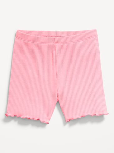 Old Navy Rib-Knit Lettuce-Edge Biker Shorts for Toddler Girls - HEARTFELT in Saudi Arabia