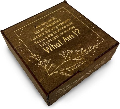Pregnancy Announcement and Baby Keepsake Box | Spanish Pregnancy Riddle Laser Engraved Wood Box in Saudi Arabia