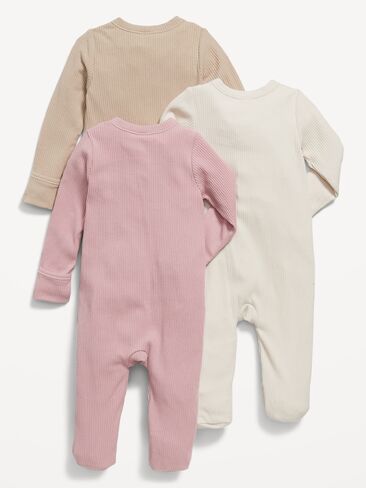 Old Navy 2-Way-Zip Sleep & Play Footed One-Piece 3-Pack for Baby - Anise in Saudi Arabia