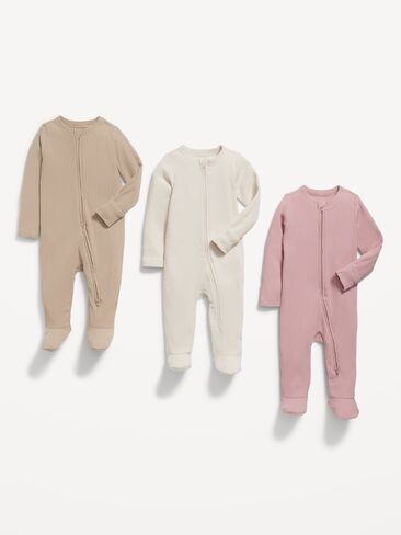 Old Navy 2-Way-Zip Sleep & Play Footed One-Piece 3-Pack for Baby - Anise in Saudi Arabia