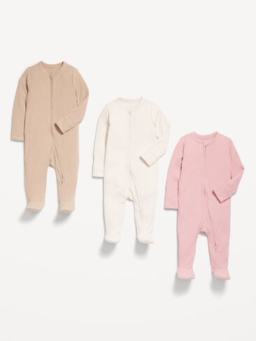 Old Navy 2-Way-Zip Sleep & Play Footed One-Piece 3-Pack for Baby - Anise in Saudi Arabia