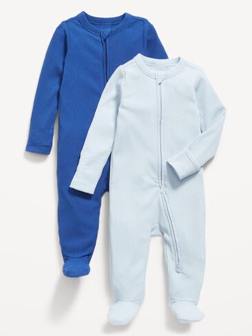 Old Navy Unisex 2-Way-Zip Sleep & Play Footed One-Piece 2-Pack for Baby - Sapphire Sky in Saudi Arabia