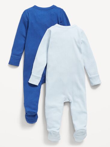 Old Navy Unisex 2-Way-Zip Sleep & Play Footed One-Piece 2-Pack for Baby - Sapphire Sky in Saudi Arabia