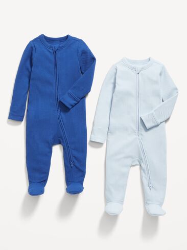 Old Navy Unisex 2-Way-Zip Sleep & Play Footed One-Piece 2-Pack for Baby - Sapphire Sky in Saudi Arabia