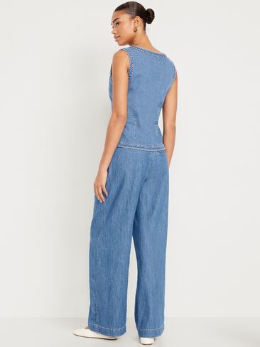 بنطال تايلور واسع الساق بخصر عالٍ من Old Navy - غسيل متوسط in Saudi Arabia