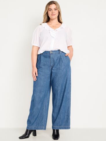 بنطال تايلور واسع الساق بخصر عالٍ من Old Navy - غسيل متوسط in Saudi Arabia