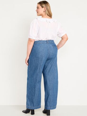 بنطال تايلور واسع الساق بخصر عالٍ من Old Navy - غسيل متوسط in Saudi Arabia