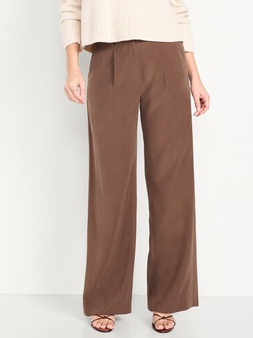 Old Navy Extra High-Waisted Drapey Trouser Super Wide-Leg Pants - Peppercorn in Saudi Arabia