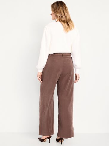 Old Navy Extra High-Waisted Drapey Trouser Super Wide-Leg Pants - Peppercorn in Saudi Arabia