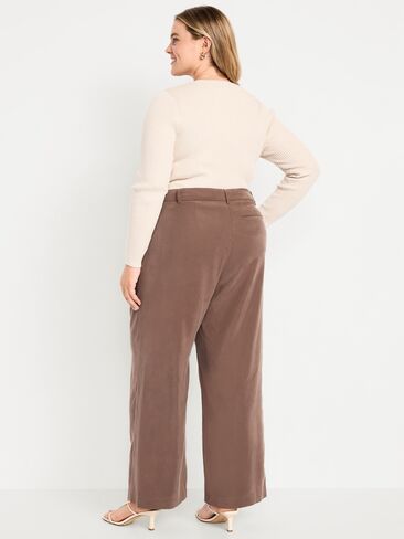 Old Navy Extra High-Waisted Drapey Trouser Super Wide-Leg Pants - Peppercorn in Saudi Arabia