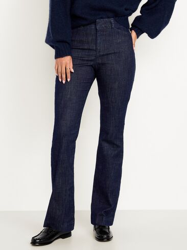 Old Navy High-Waisted Pixie Flare Pants - Dark Wash in Kuwait