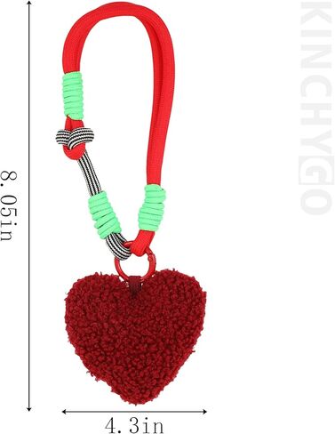 KINCHYGO, Plush Heart Pendant Love Charm With Wrist Strap Lanyard Keychain for Bags Cars Room Decor in Kuwait