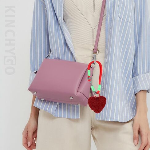 KINCHYGO, Plush Heart Pendant Love Charm With Wrist Strap Lanyard Keychain for Bags Cars Room Decor in Kuwait