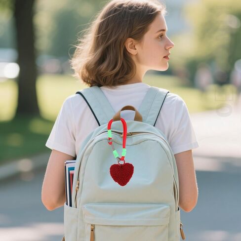 KINCHYGO, Plush Heart Pendant Love Charm With Wrist Strap Lanyard Keychain for Bags Cars Room Decor in Kuwait