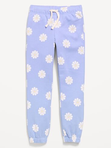 Old Navy Logo-Graphic Jogger Sweatpants for Girls - Flax Flower in Saudi Arabia