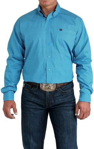 Cinch Men's Turquoise Print Long Sleeve Button Down Western Shirt in Saudi Arabia