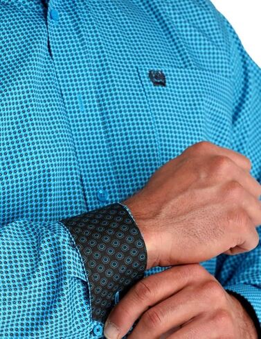 Cinch Men's Turquoise Print Long Sleeve Button Down Western Shirt in Saudi Arabia