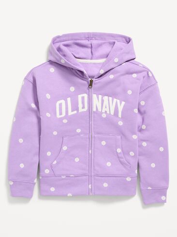 Old Navy Logo-Graphic Zip Hoodie for Girls - LILAC SHADOW in Saudi Arabia