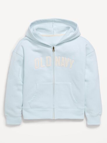 Old Navy Logo-Graphic Zip Hoodie for Girls - ICED WATER in Saudi Arabia