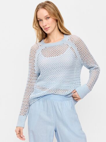 Old Navy Open-Knit Raglan Sweater - Sky Maintenance in Saudi Arabia