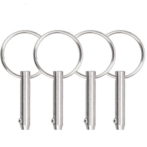 2 PCS Marine 316 Stainless Steel Quick Release Pin Bimini Top Pin, Diameter 1/4"(6.3 mm), Overall Length 1.5"(38 mm), Usable Length 1"(25.4 mm) in Kuwait