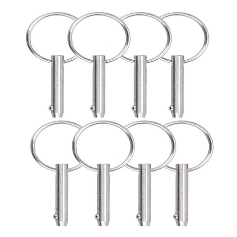 2 PCS Marine 316 Stainless Steel Quick Release Pin Bimini Top Pin, Diameter 1/4"(6.3 mm), Overall Length 1.5"(38 mm), Usable Length 1"(25.4 mm) in Kuwait
