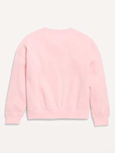 Old Navy Oversized Long-Sleeve Tunic Sweatshirt for Girls - Pink Sky in Saudi Arabia