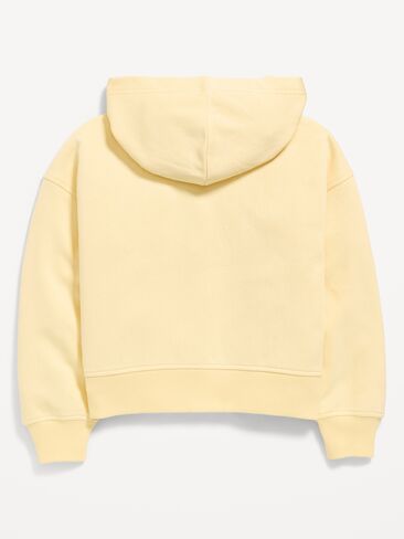 Old Navy Favorite Fleece Graphic Zip-Front Hoodie for Girls - Golden Straw in Saudi Arabia