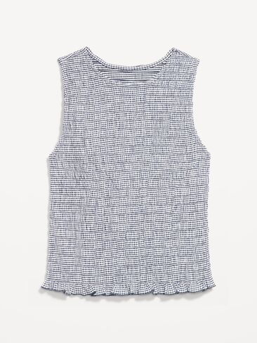 Old Navy Sleeveless Smocked Tank Top - Navy Gingham in Saudi Arabia