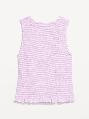 Old Navy Sleeveless Smocked Tank Top - Purple Gingham in Kuwait