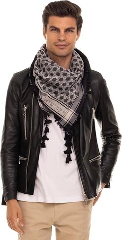 وشاح يهودي سودرا من القبائل السامية، أسود متشابك مع شرابات للرجال والنساء، نسيج قطن ممتاز، متعدد الاستخدامات كوشاح للرقبة أو الرأس in Kuwait