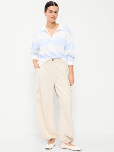 Old Navy Twill Barrel Cargo Pants - Ecru in Saudi Arabia