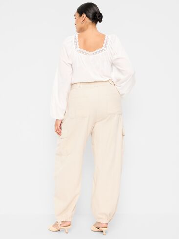 Old Navy Twill Barrel Cargo Pants - Ecru in Saudi Arabia