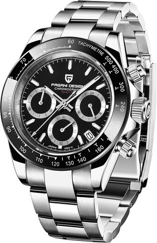 Pagani Design Chronograph Watch, Rose Gold with Black Rubber Strap, 40mm Dial, Japan VK63 Movement, Synthetic Sapphire Glass, PD-1664 in Saudi Arabia
