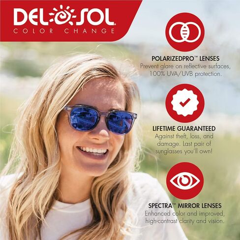 نظارات شمسية Del Sol Solize متغيرة الألوان، حماية 100% من الأشعة فوق البنفسجية فئة A وB in Saudi Arabia