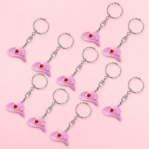 10 Sets Cowgirl Hat Keychains for Western Theme School Reward Birthday Wedding Baby Shower in Saudi Arabia