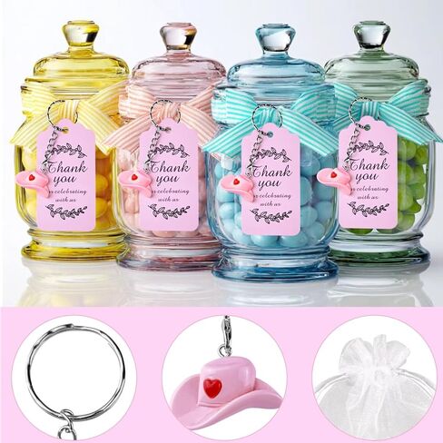 10 Sets Cowgirl Hat Keychains for Western Theme School Reward Birthday Wedding Baby Shower in Saudi Arabia