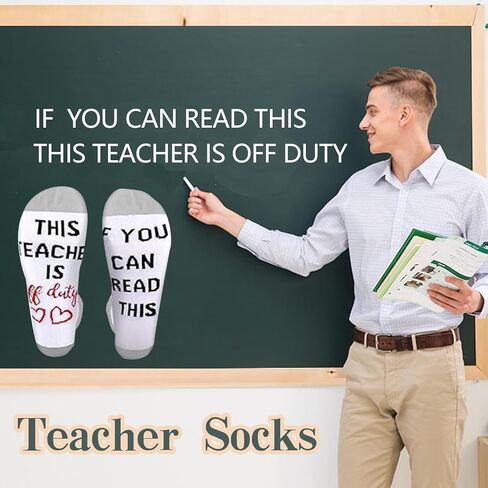 جوارب المعلم RIMYIUKU، إذا كنت تستطيع قراءة هذا المعلم خارج الخدمة، هدية مدرسية مضحكة للنساء والرجال، هدايا تقدير المعلم، هدايا عيد الميلاد للمعلمين، جوارب العطلات للمعلمين in Saudi Arabia