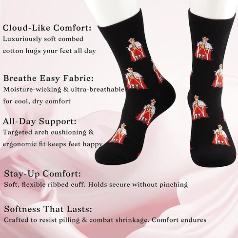 BWWKTOP King George Socks Musical Fans Gift K ing George Theater Merch in Saudi Arabia