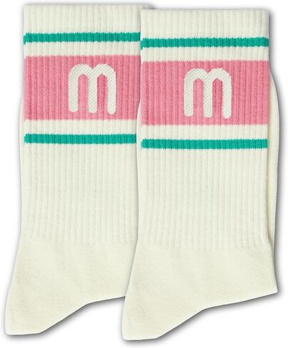 ERMCDFHC Pink and Light Green Striped Socks with The Letter in Saudi Arabia