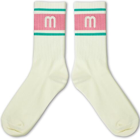ERMCDFHC Pink and Light Green Striped Socks with The Letter in Saudi Arabia