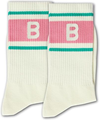 ERMCDFHC Pink and Light Green Striped Socks with The Letter in Saudi Arabia
